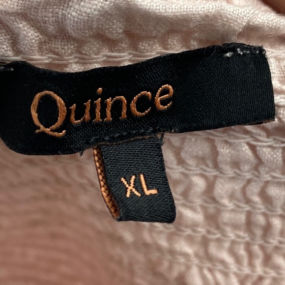 QUINCE 100% European Linen Smocked Midi Dress in Pale pink Size XL - NWOT - Picture 5 of 8